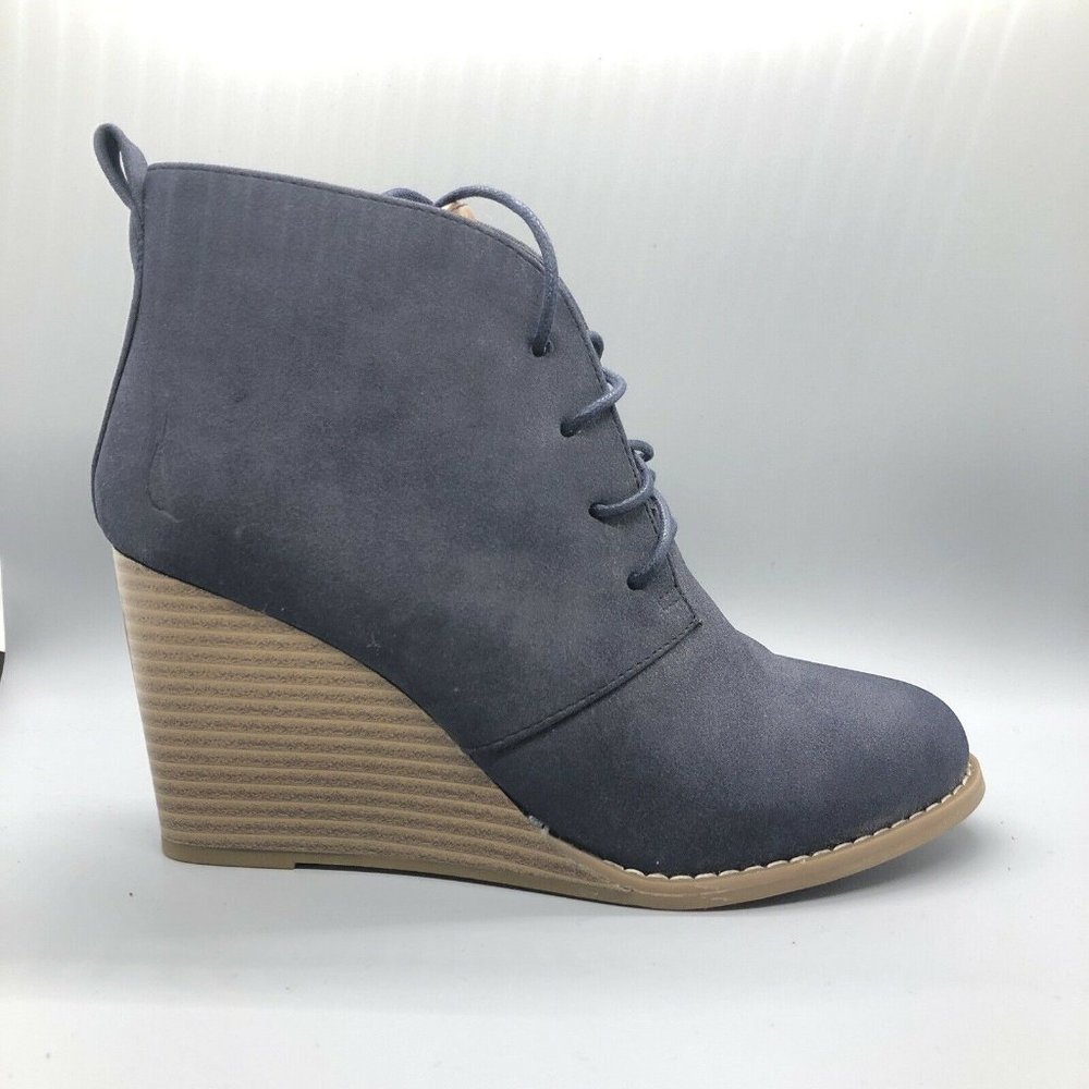 Nautica Waterline Wedge Booties Ankle Lace Up 6.5